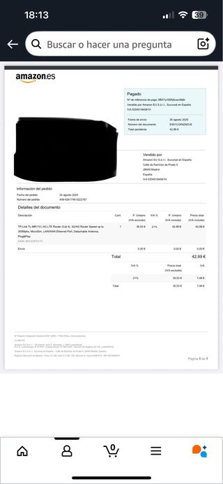 Router TP-Link 4G LTE TL-MR110