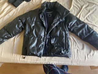 Chaqueta efecto piel negra mujer Talla M