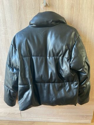 Chaqueta efecto piel negra mujer Talla M