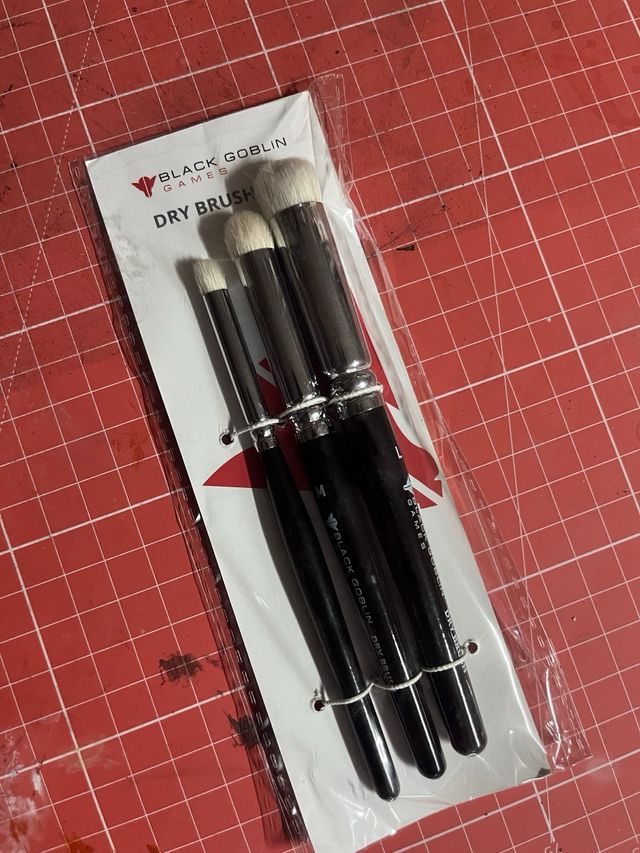Set 3 Pinceles Dry Brush Black Goblin Games