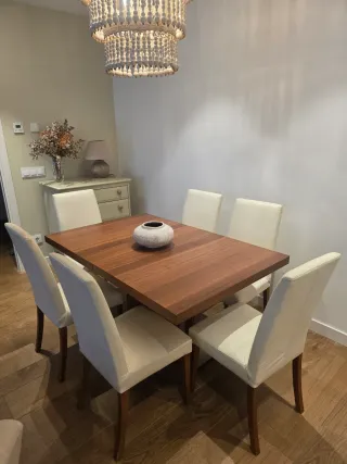 Juego 6 Sillas Piel BoConcept Beige