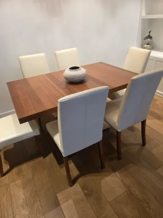 Juego 6 Sillas Piel BoConcept Beige