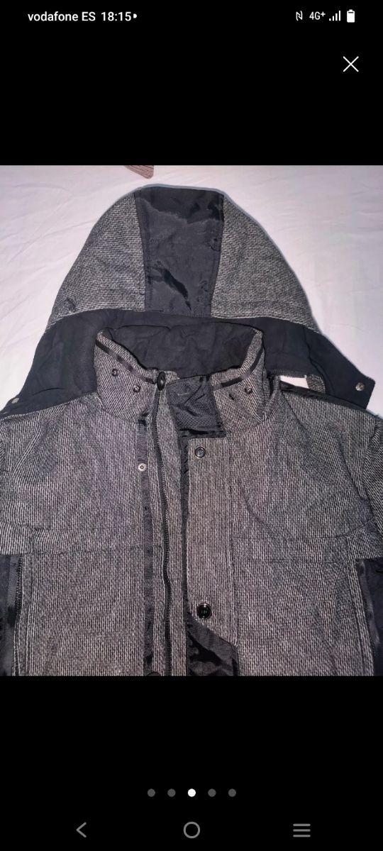 Chaqueta gris y negra mujer