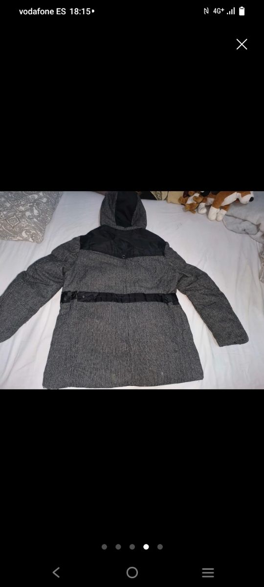 Chaqueta gris y negra mujer