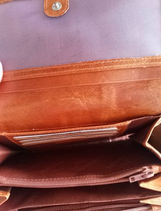 Cartera monedero mujer piel marrón
