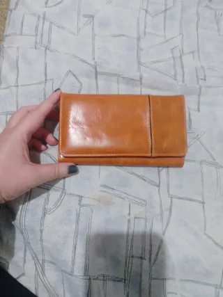 Cartera monedero mujer piel marrón