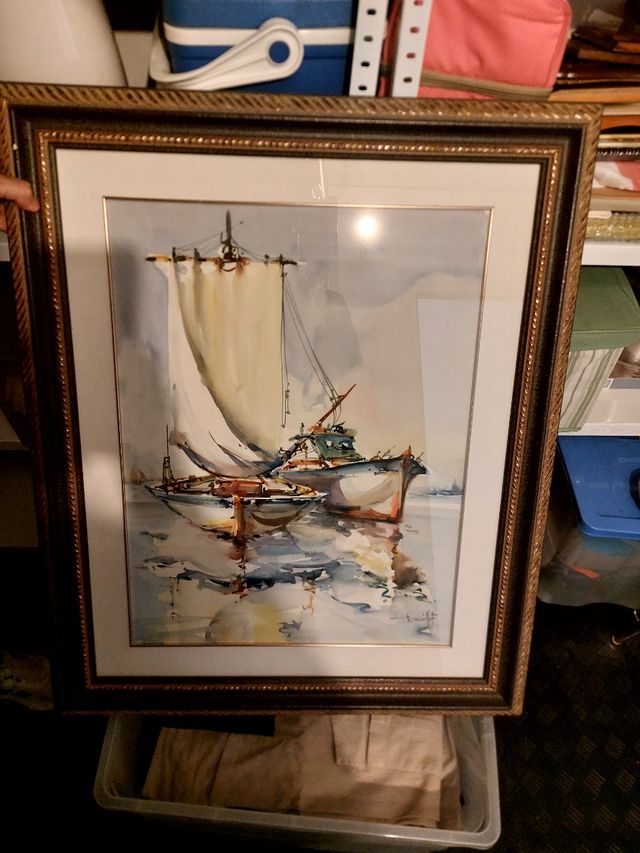 Cuadro al óleo de gyllot barco