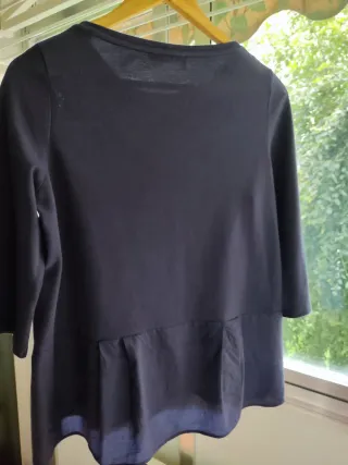 Camiseta Purificación García azul manga 3/4 Talla 
