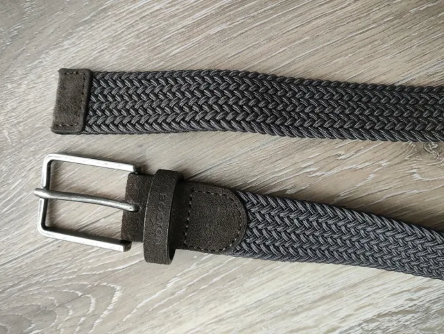 Cinturón Boston trenzado gris hombre