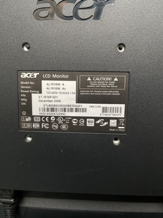 Monitor LCD Acer AL1916W