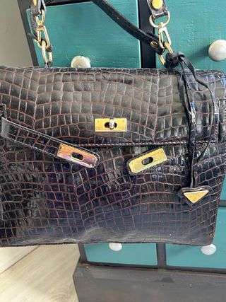 Borsa Hermes in pelle marrone