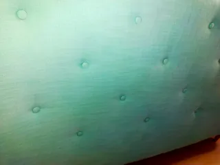 Cabecero Maisons du Monde capitoné turquesa