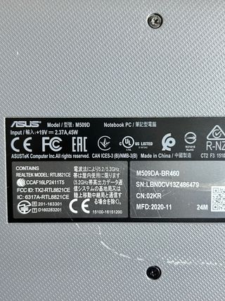 Asus VivoBook M509D Ryzen 3 / 8Gb / 256Gb