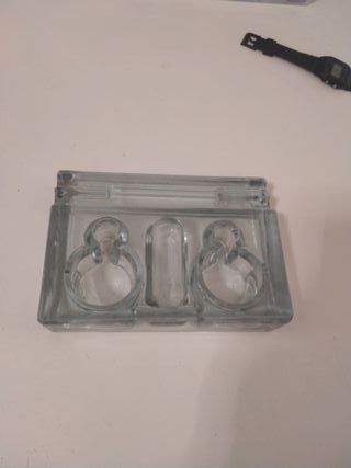 Tintero antiguo de cristal