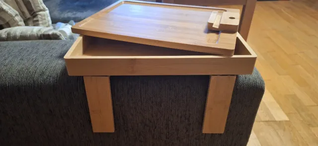 Mesa Bandeja Sofá Madera Bambú