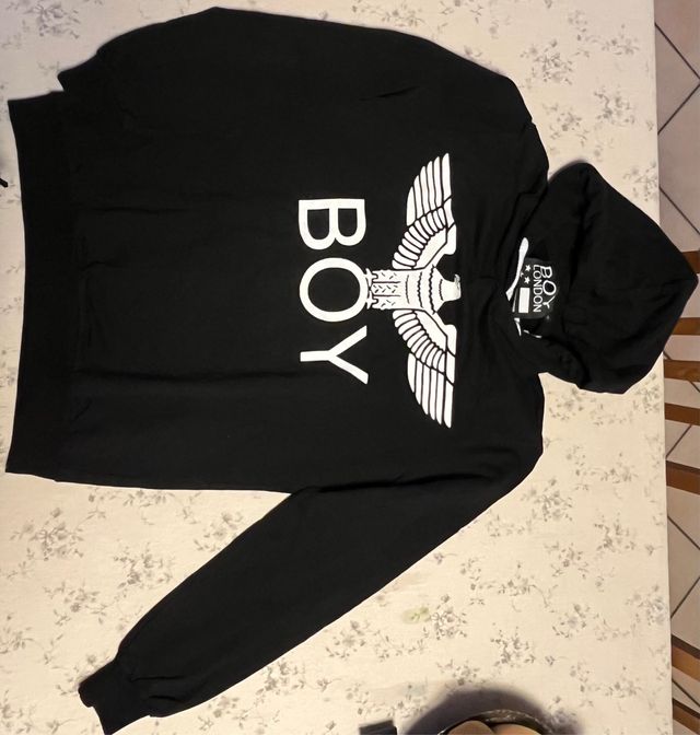 Felpa  Boy London nera con stampa