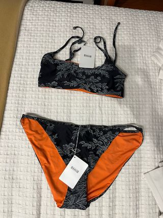 Bikini Wolford Negro y Naranja Nuevo con Etiqueta