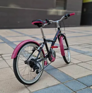 Bicicleta Infantil BTWIN 20 Negra/Rosa