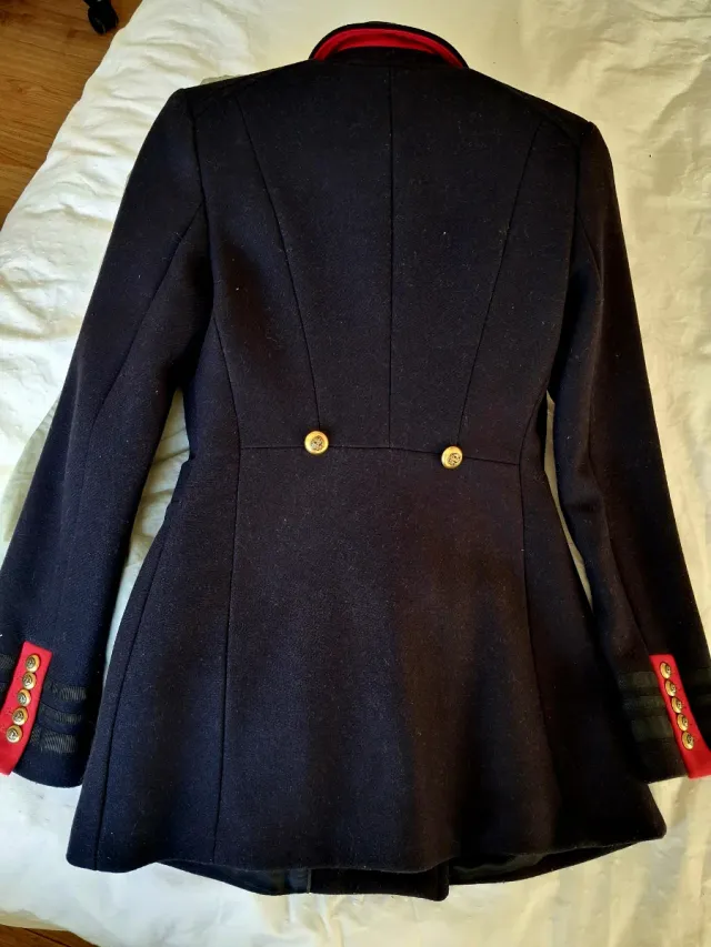 Abrigo paño lana Zara azul