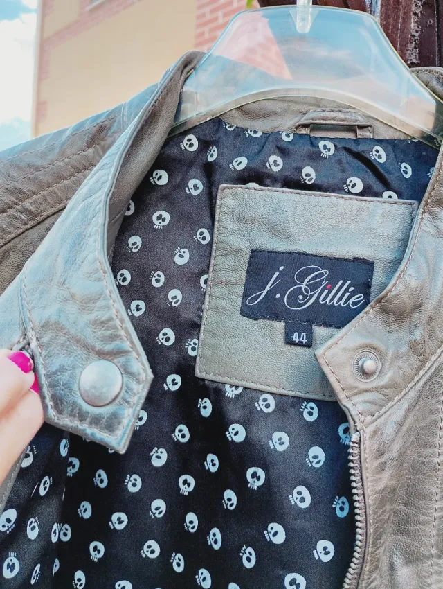 Cazadora Piel J. Gillie Verde oliva