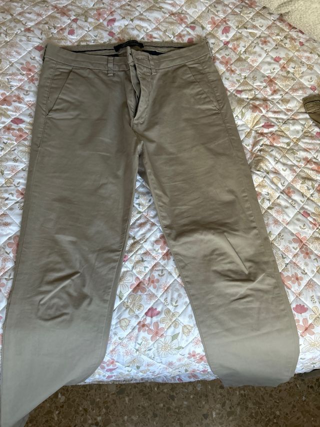 Pantalones Chinos Salsa Beige Talla L