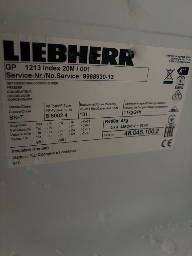 Congelador Liebherr Blanco