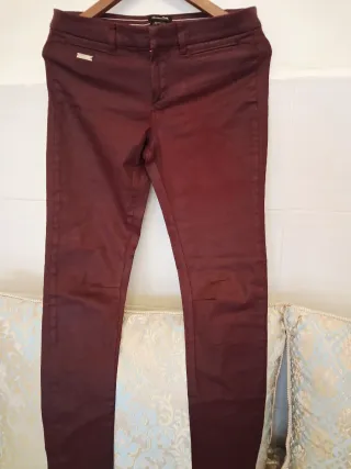 Pantalón Massimo Dutti Rojo Mujer
