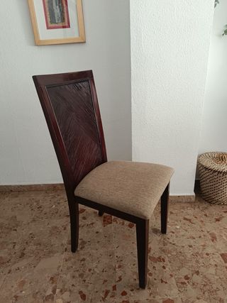 Juego 4 Sillas Comedor Madera Tapizadas