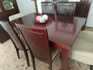 Juego 4 Sillas Comedor Madera Tapizadas