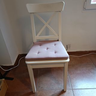 Conjunto comedor blanco 4 sillas