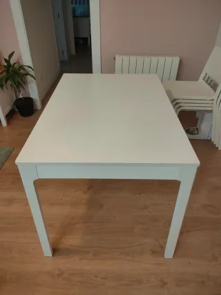 Mesa comedor extensible blanca Ikea 