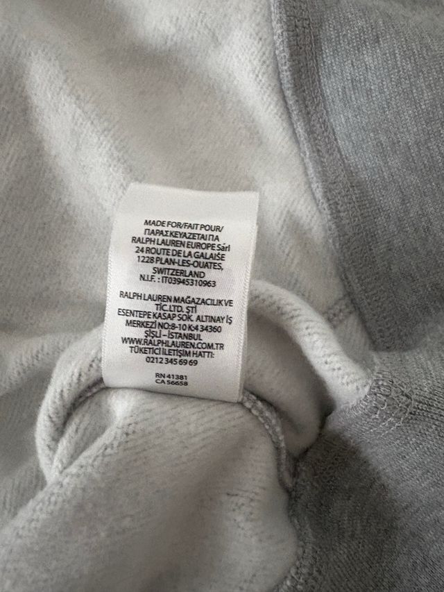 Sudadera Polo Ralph Lauren gris con cremallera