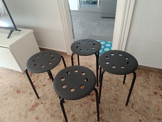Juego 4 Taburetes Negros