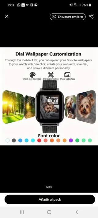 Reloj smartwatch rosa y plateado y negro 
