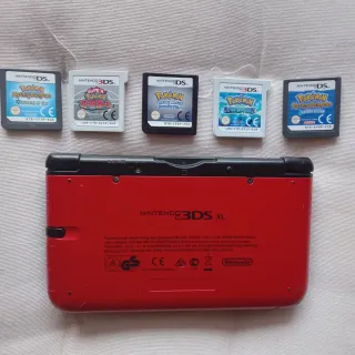 Nintendo 3DS XL Rossa + 5 Giochi Pokemon