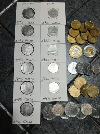 Lotto 100 monete italiane con serie 5 e 10 Lire