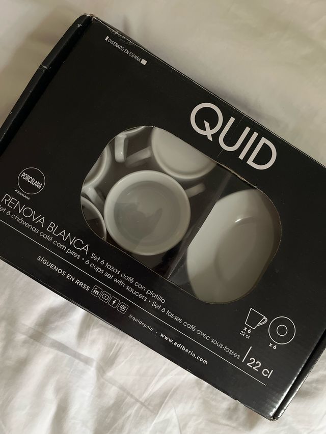 Set 6 tazas café con platillo QUID