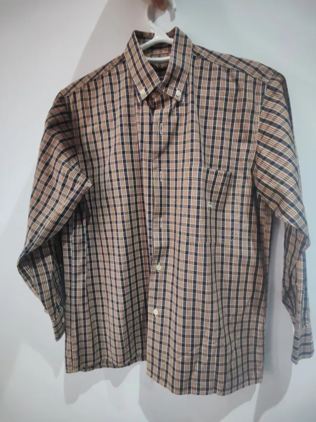 Camisa Burberry de cuadros azul y marrón