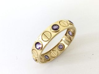 anillo oro 18k con piedra con circonita
