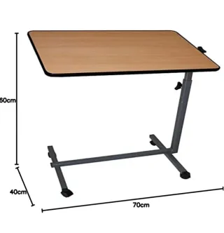 Mesa auxiliar de altura regulable con ruedas