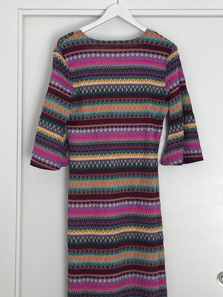 Vestido estampado étnico cuello pico