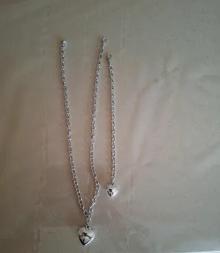 Set collana e bracciale cuore artigianale