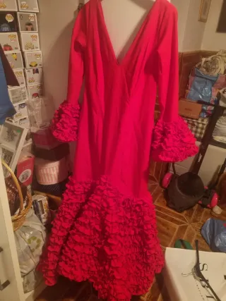 Traje Flamenca Sibilina Rojo Volantes