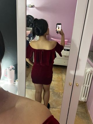 Vestito rosso velluto taglia S