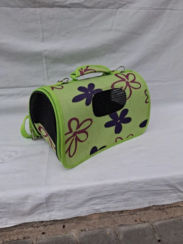 !OCASIÓN! Transportín plegable gato tela floral