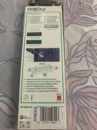 Bocacartas Arregui Inoxidable Ref. C-601