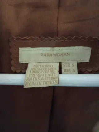  Vintage ZARA Cazadora cuero marrón