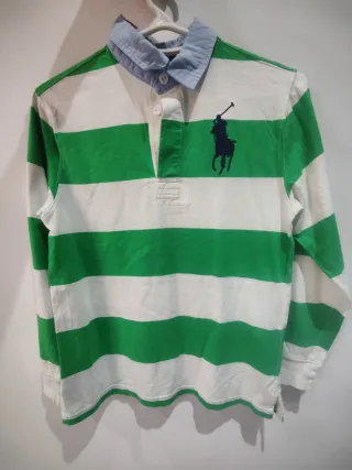 Polo Ralph Lauren Rayas Verde y Blanco