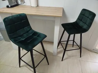 2 sgabelli alti in velluto