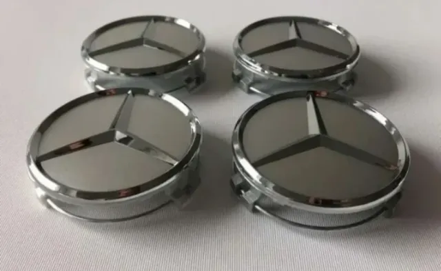 4 Tapabujes centro rueda llanta buje Mercedes 75mm